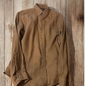 Banana Republic Men's Brown Standard Fit Flannel Cotton Shirt Size Medium